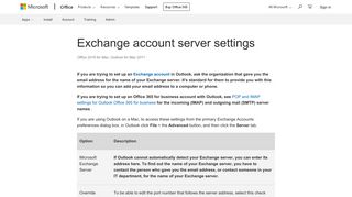 
                            3. Exchange account server settings - Outlook for Mac - Office Support