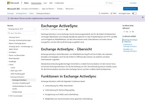 
                            2. Exchange ActiveSync | Microsoft Docs