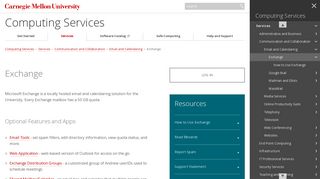 
                            11. Exchange - Computing Services - Carnegie Mellon University