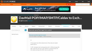 
                            9. Exchange [Davmail-users] Post-login form submit - SourceForge