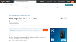 
                            9. Exchange Mail setup problem - Spiceworks General Support ...