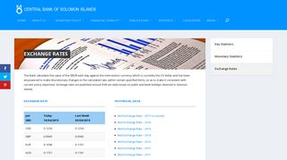 
                            6. Exchange Rates - Central Bank of Solomon Islands