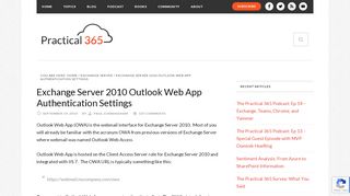 
                            3. Exchange Server 2010 Outlook Web App Authentication Settings