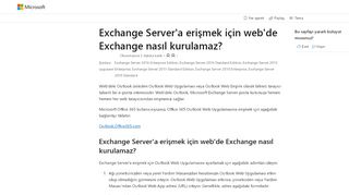 
                            3. Exchange sunucusuna erişmek için web üzerinde Exchange ayarlama