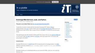 
                            10. Exchange Web Services, suds, and Python | In a pickle