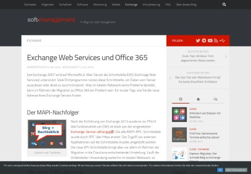 
                            10. Exchange Web Services und Office 365 - soft-management