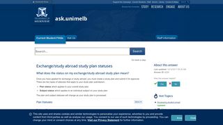 
                            6. Exchange/study abroad study plan statuses - ask.unimelb Home