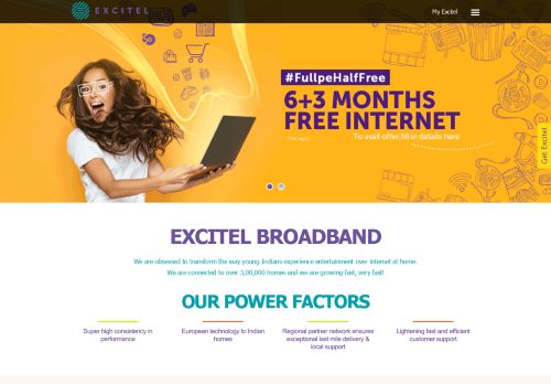 
                            2. Excitel | Ultra-Fast Speed Broadband Internet in Delhi & Hyderabad