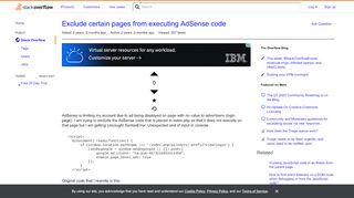 
                            12. Exclude certain pages from executing AdSense code - Stack Overflow