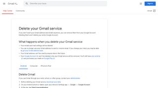
                            6. Excluir seu serviço do Gmail - Android - Ajuda do Gmail