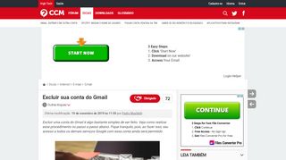 
                            10. Excluir sua conta do Gmail - CCM