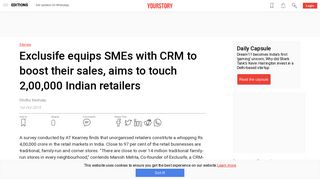 
                            11. Exclusife equips SMEs with CRM to boost their sales, aims to touch 2 ...