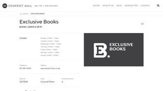 
                            12. Exclusive Books - Somerset Mall | Store Information