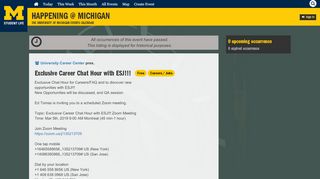 
                            13. Exclusive Career Chat Hour with ESJ!!! | Happening @ Michigan