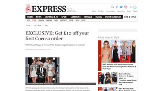 
                            4. EXCLUSIVE: Get £10 off your first Cocosa order | Express.co.uk