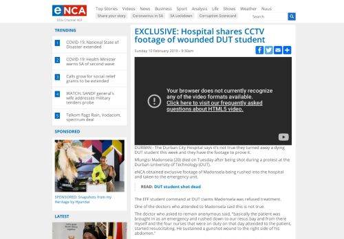 
                            12. EXCLUSIVE: Hospital shares CCTV footage of wounded DUT student