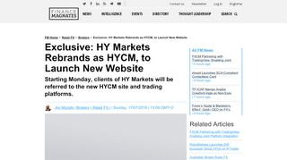 
                            11. Exclusive: HY Markets Rebrands as HYCM, to Launch New ...