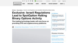 
                            10. Exclusive: Israeli Regulations Lead to SpotOption Halting Binary ...