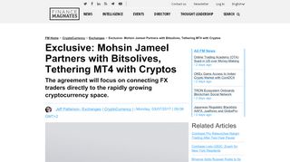 
                            13. Exclusive: Mohsin Jameel Partners with Bitsolives, Tethering MT4 with ...