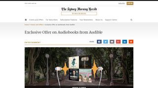 
                            10. Exclusive Offer on Audiobooks from Audible - SMH Subscribers