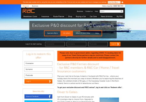 
                            12. Exclusive P&O discount for RAC Customers - RAC Member Benefits
