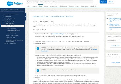 
                            8. Execute Apex Tests - Salesforce Help