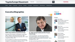 
                            11. Executive Biographies - Newsroom Toyota Europe