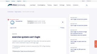 
                            6. exercise system can't login | Pega Community