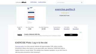 
                            9. Exercise.polito.it website. Exercise.polito.it: Login to the site.