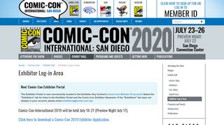 
                            3. Exhibitor Log-in Area | Comic-Con International: San Diego