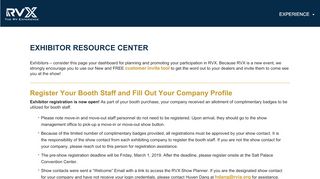 
                            13. Exhibitor Resource Center | RVX