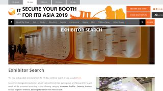 
                            4. Exhibitor Search - ITB Asia