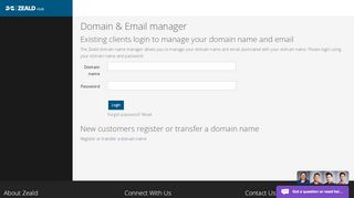 
                            5. Existing clients login to manage your domain name and ... - Zeald Portal