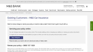 
                            10. Existing Customers - Car Insurance | M&S Bank