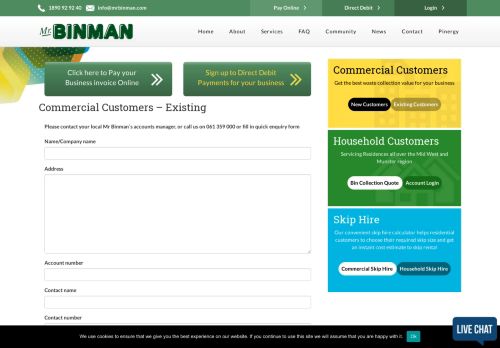 
                            3. Existing Customers - Mr. Binman