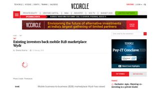 
                            13. Existing investors back mobile B2B marketplace Wydr | VCCircle