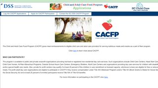 
                            12. Existing User Login - the South Carolina CACFP