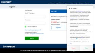 
                            6. Existing User? - ShipServ Pages - Marine Suppliers & Shipping ...