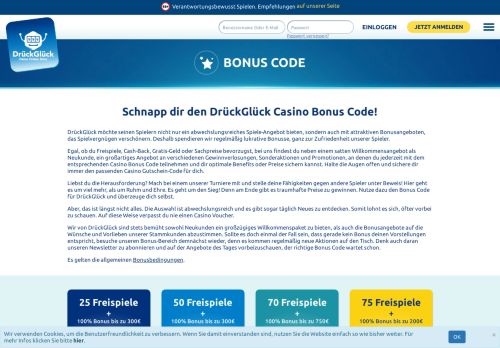 
                            8. Exklusiver DrückGlück Casino Bonus Code - DrueckGlueck