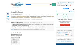 
                            10. Exmatrikulieren Übersetzung exmatrikulieren Definition auf ...