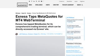 
                            13. Exness Taps MetaQuotes for MT4 WebTerminal | Finance ...