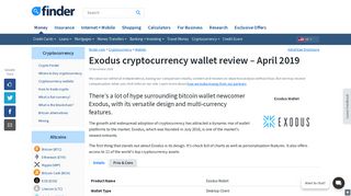 
                            11. Exodus wallet review 2019 | Features & fees | finder.com