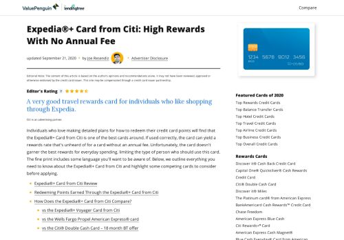 
                            12. Expedia®+ Card from Citi: High Rewards With No Annual Fee ...