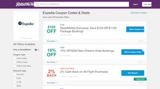 
                            11. Expedia Coupons, Codes, Deals, Offers 2019 - RetailMeNot