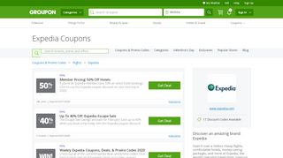 
                            2. Expedia Coupons, Promo Codes & Deals 2019 - Groupon