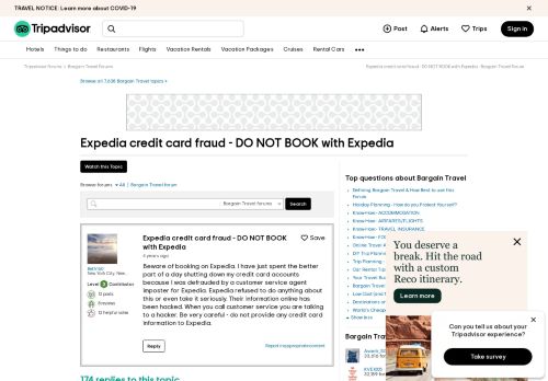 
                            9. Expedia credit card fraud - DO NOT BOOK with Expedia - Bargain ...