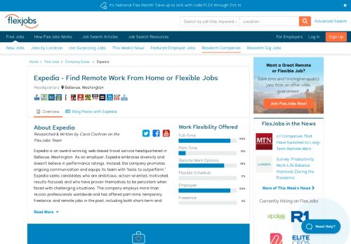 
                            12. Expedia Jobs with Remote, Part-Time or Freelance Options - FlexJobs