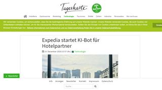 
                            8. Expedia startet KI-Bot für Hotelpartner: Tageskarte