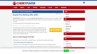 
                            13. Expekt Free Betting Offer (£50) - Cheeky Punter