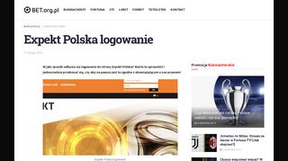 
                            4. Expekt Polska logowanie | Legalny bukmacher